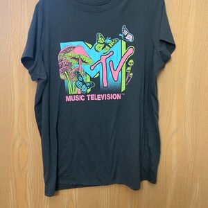 MTV Black Tee with Vibrant Graphic